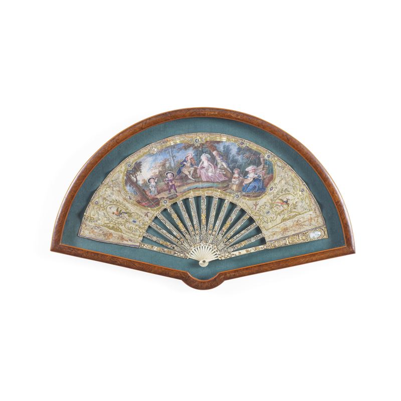 Ventaglio pieghevole. Francia. Epoca 1785 circa.  - Auction Italian Mansions - Cambi Casa d'Aste