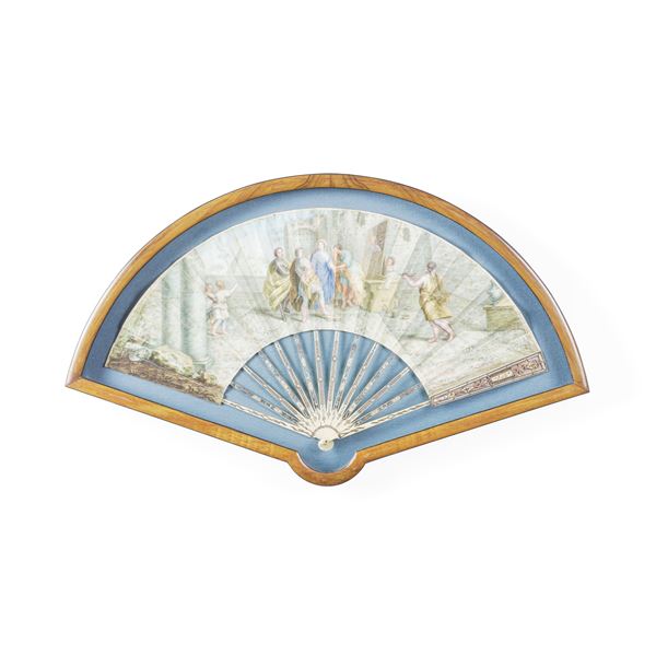 Ventaglio pieghevole “Grand Tour”. Italia. Epoca 1770-1780 circa.