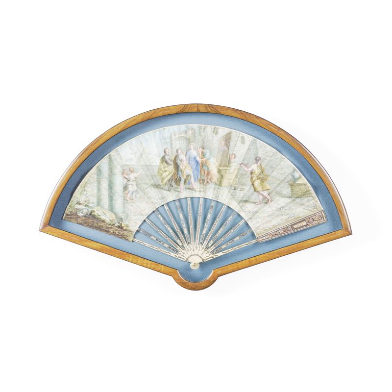 Ventaglio pieghevole “Grand Tour”. Italia. Epoca 1770-1780 circa.  - Auction Italian Mansions - Cambi Casa d'Aste