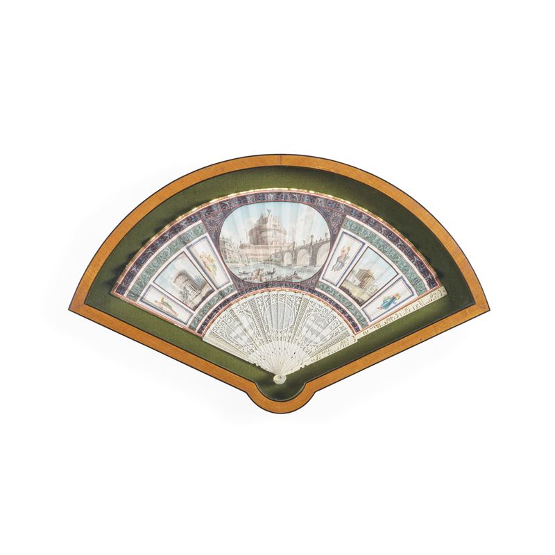 Ventaglio pieghevole “Grand Tour”. Italia. Epoca 1790 circa.  - Auction Italian Mansions - Cambi Casa d'Aste