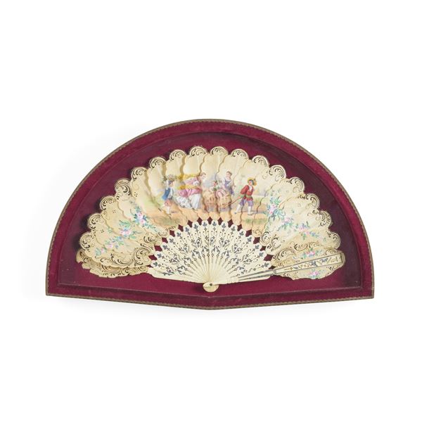 Ventaglio a palmette tipo “Jenny Lind”. Spagna. Epoca 1860-70 circa.