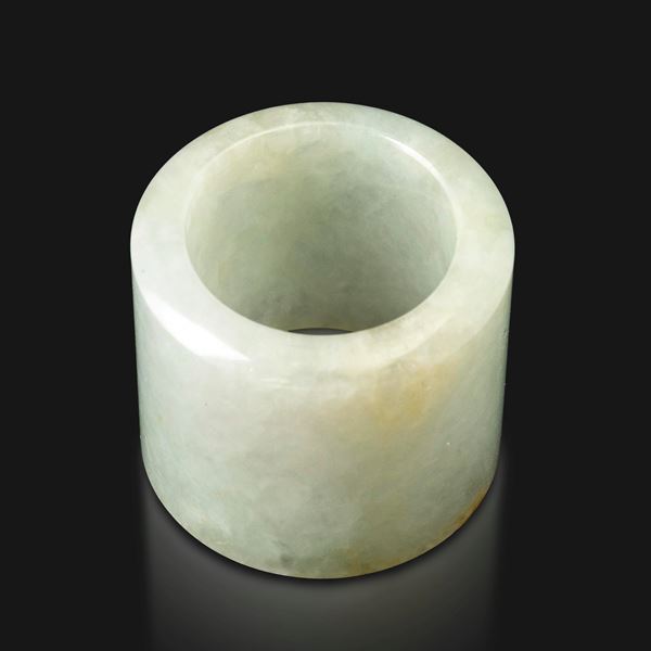 White jade archer’s ring, China, Qing Dynasty, 18th century.