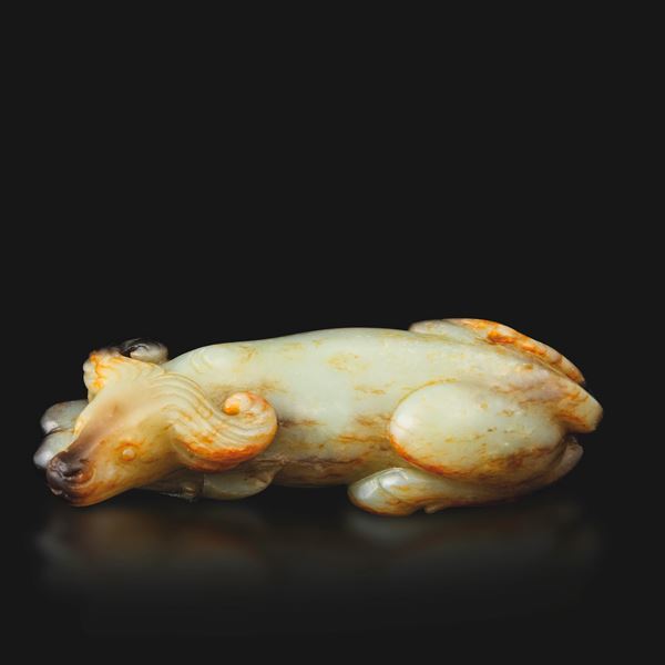 Figura di Bue in giada russet, Cina, Dinastia Qing, XIX secolo