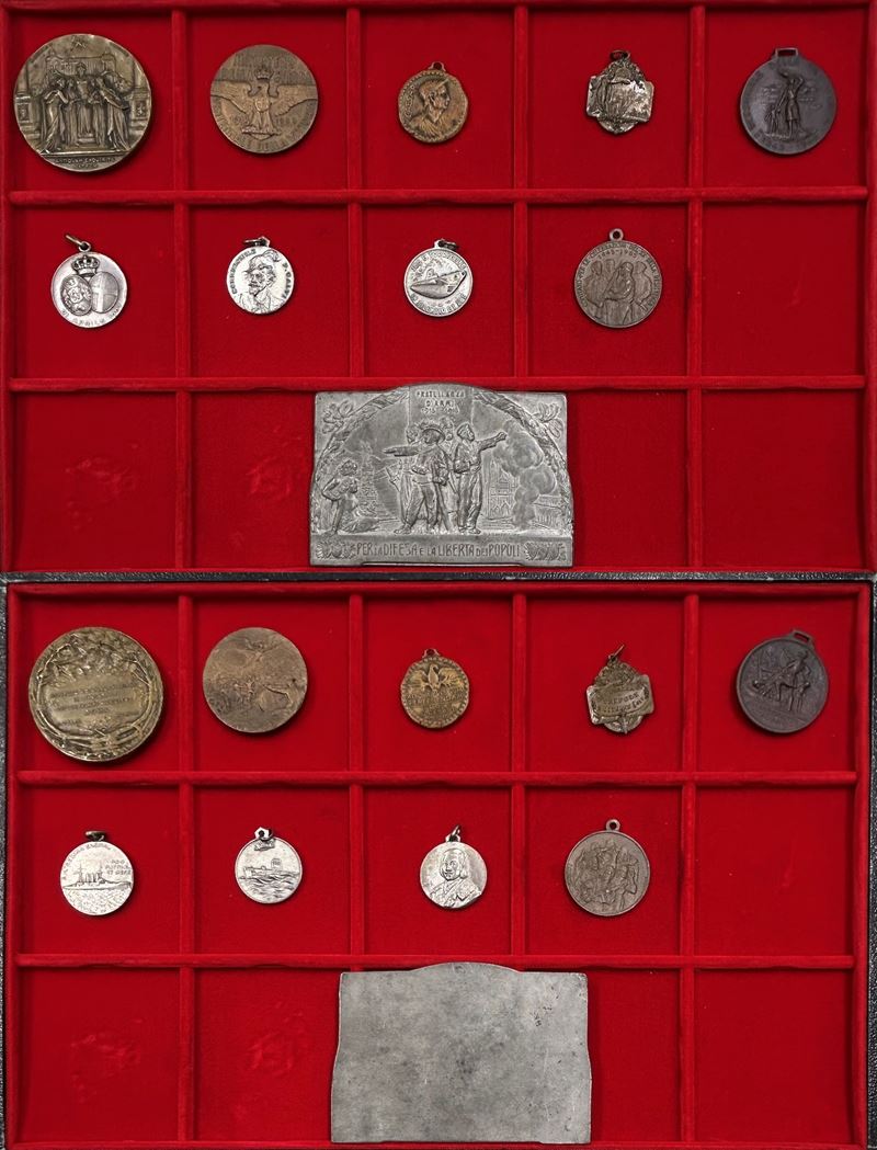 REGNO D’ITALIA. Lotto di dieci medaglie e placchette.  - Auction Light Numismatics - Cambi Casa d'Aste