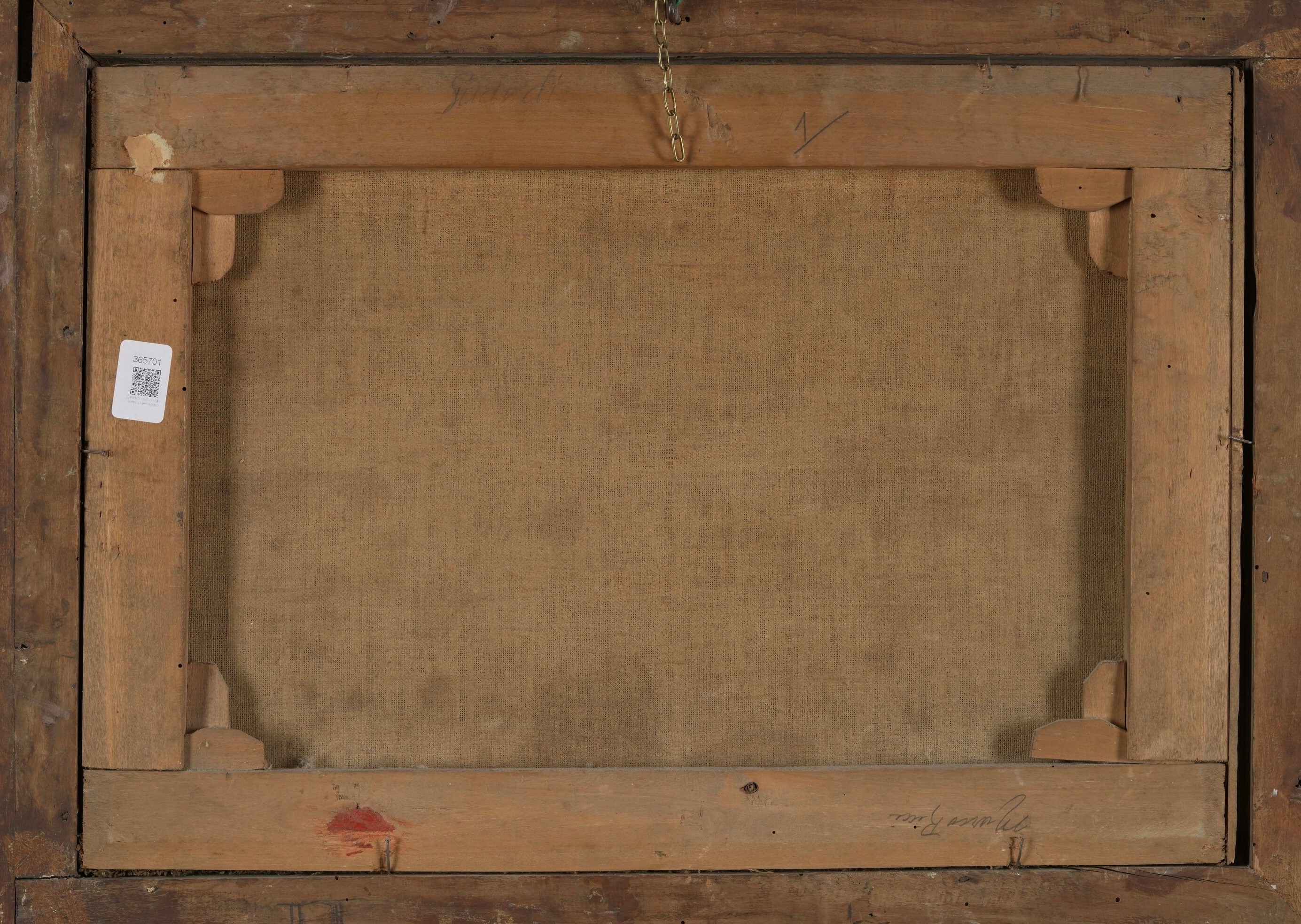 Scuola del XVIII secolo, Paesaggio fluviale con architetture e contadini, olio su tela