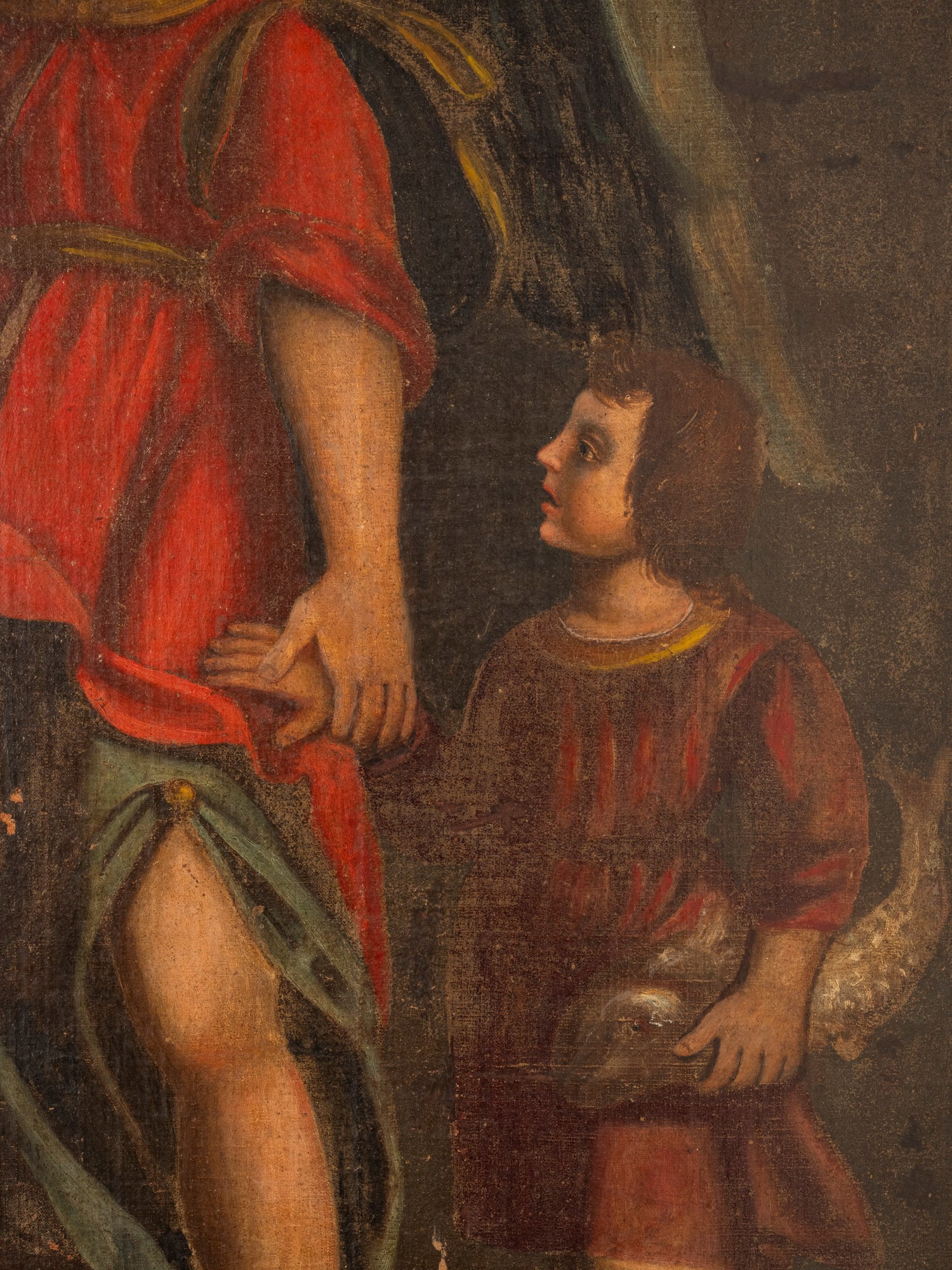 Scuola del XVIII secolo, Tobiolo e l’angelo, olio su tela