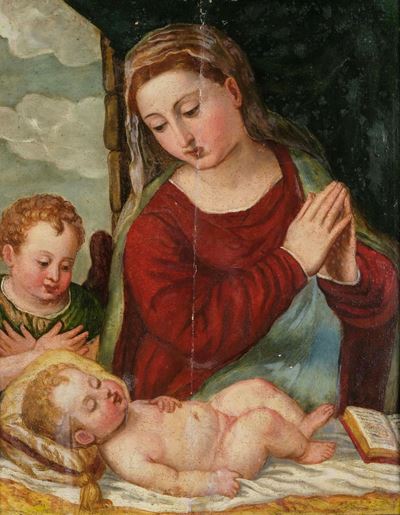 Madonna col Bambino e san Giovannino, olio su tavola