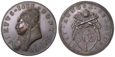 Francesco della Rovere (Sisto IV), Medaglia di restituzione in bronzo