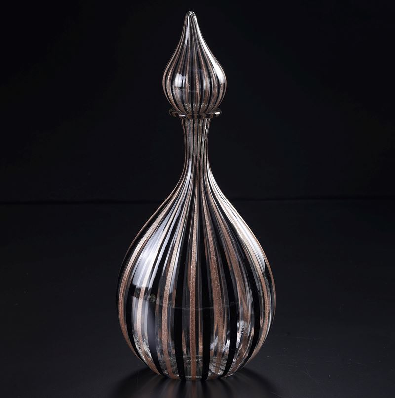 Bottiglia. Murano, XX secolo.  - Asta Maioliche e Porcellane - Cambi Casa d'Aste