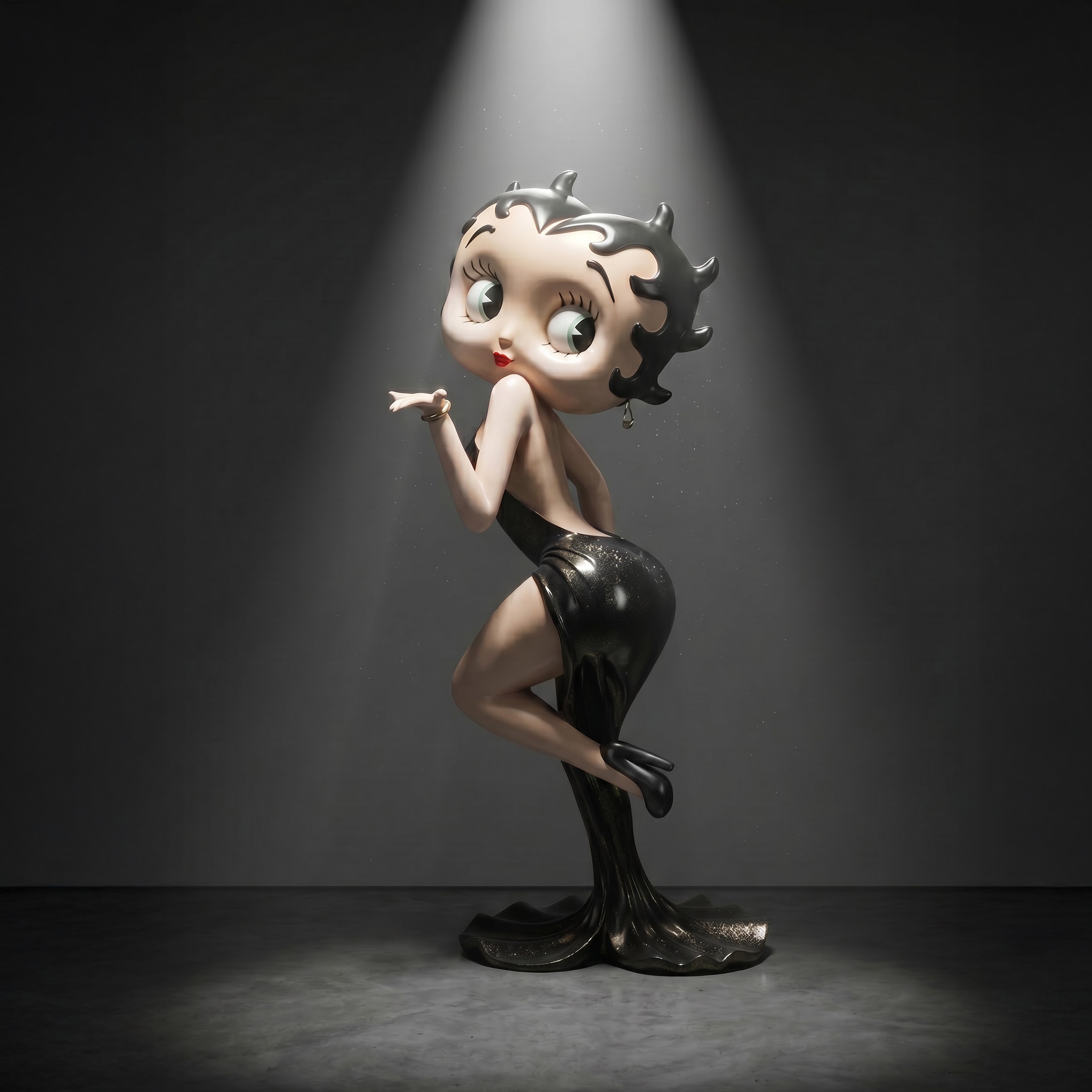 Fleischer Studio - Betty Boop kiss, statua in resina policroma