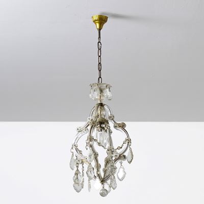 Lampadario con pendenti in vetro, XX secolo