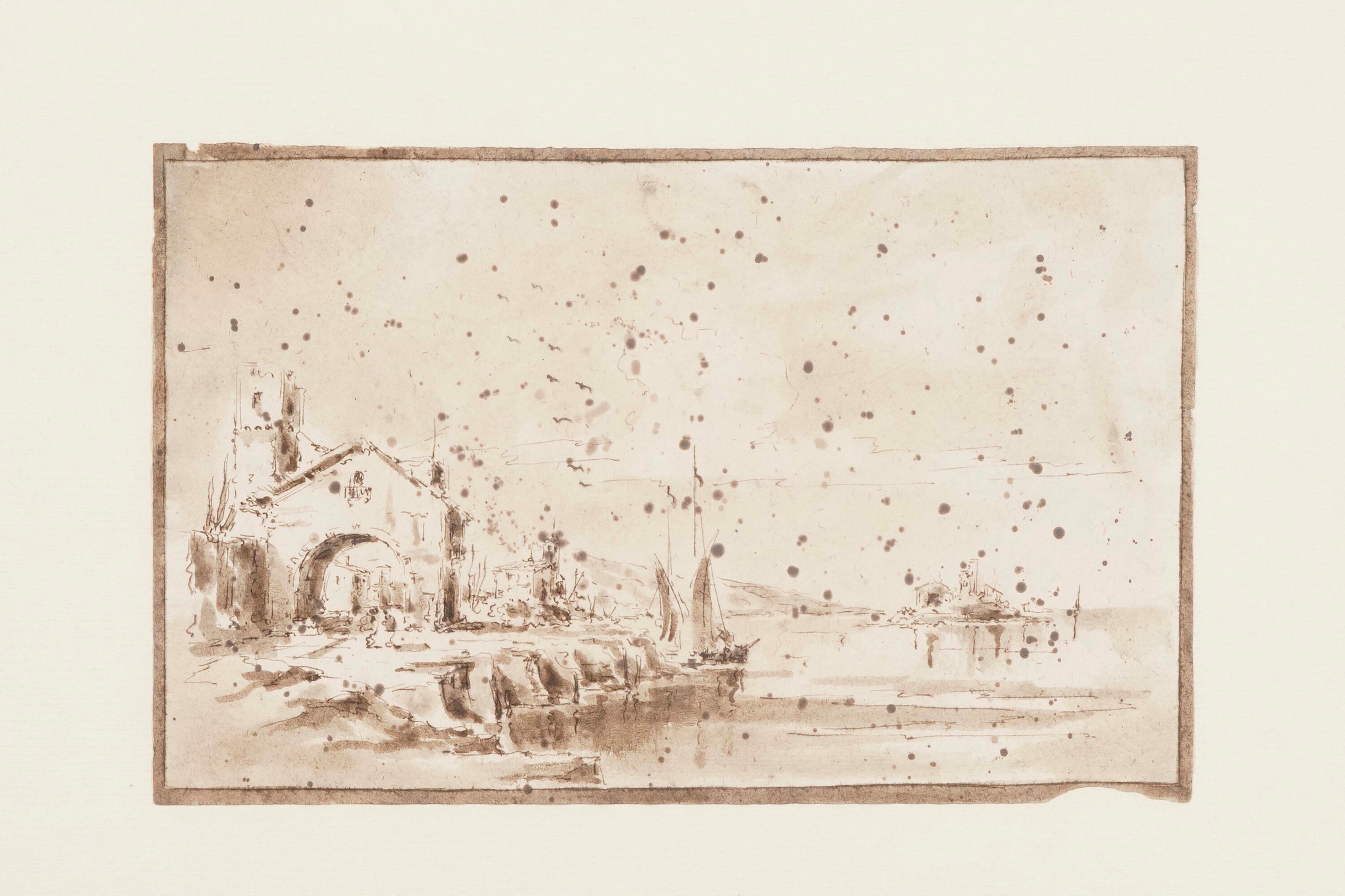 Giuseppe Latini Detto Maestro del Ricciolo (1903-1972) - Paesaggi con architetture e figure, penn...