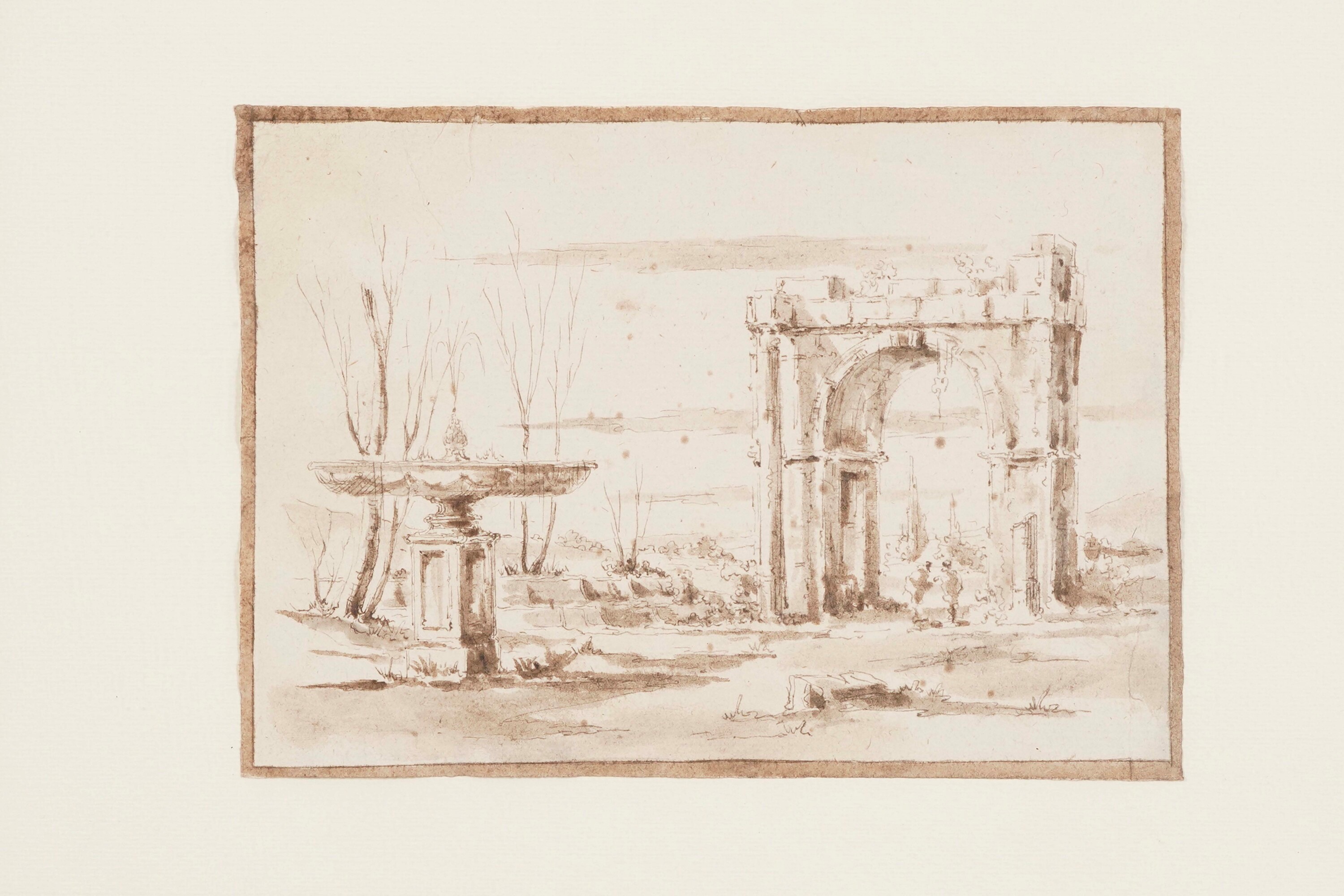 Giuseppe Latini Detto Maestro del Ricciolo (1903-1972) - Paesaggi con architetture e figure, penn...