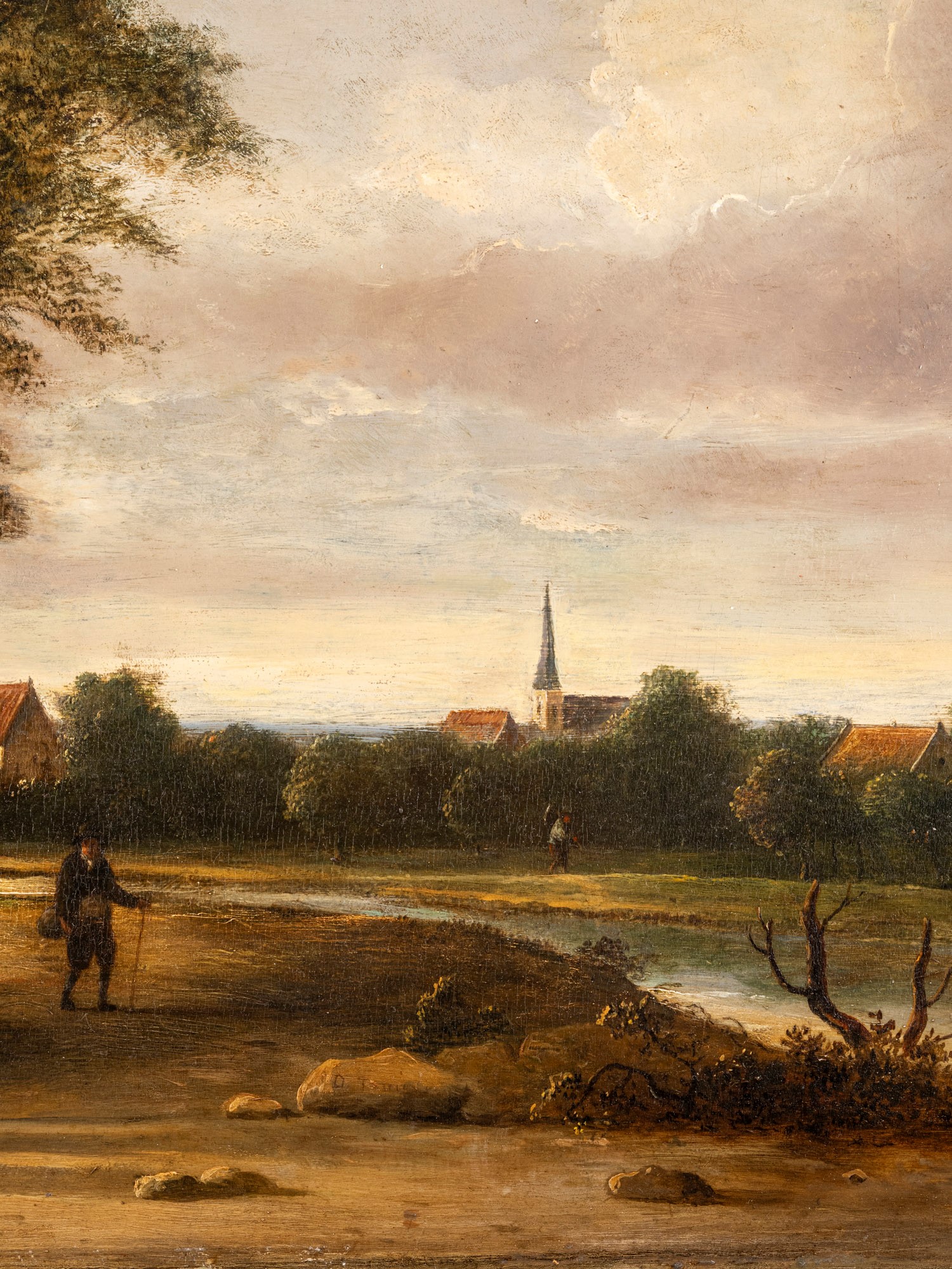 David Teniers - Villaggio con figure, olio su tavola