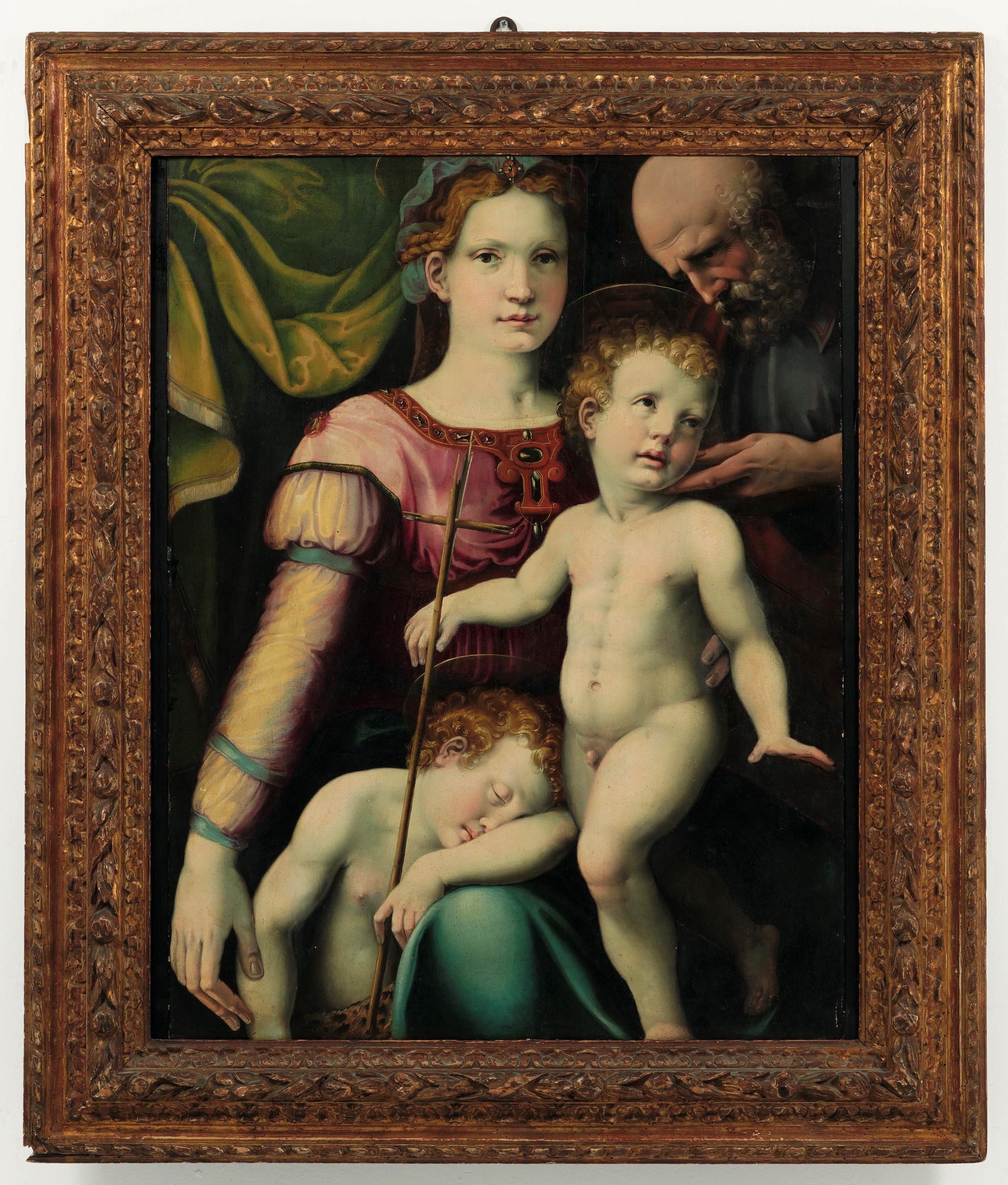 Carlo Portelli - Sacra famiglia con San Giovannino, olio su tavola