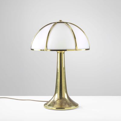 Lampada da tavolo mod. Fungo (Unicum), ottone e perspex, produzione italiana, 1970 circa