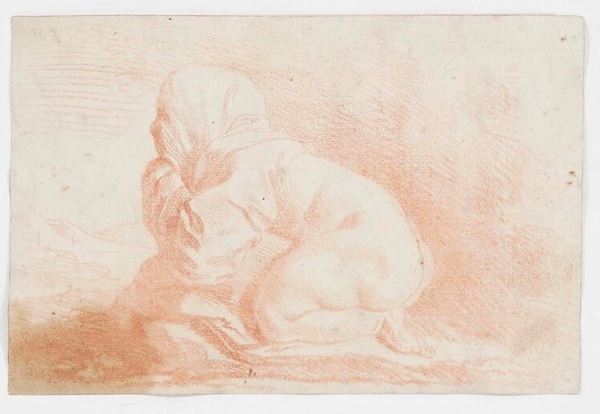 Scuola del XVIII secolo Figura inginocchiata