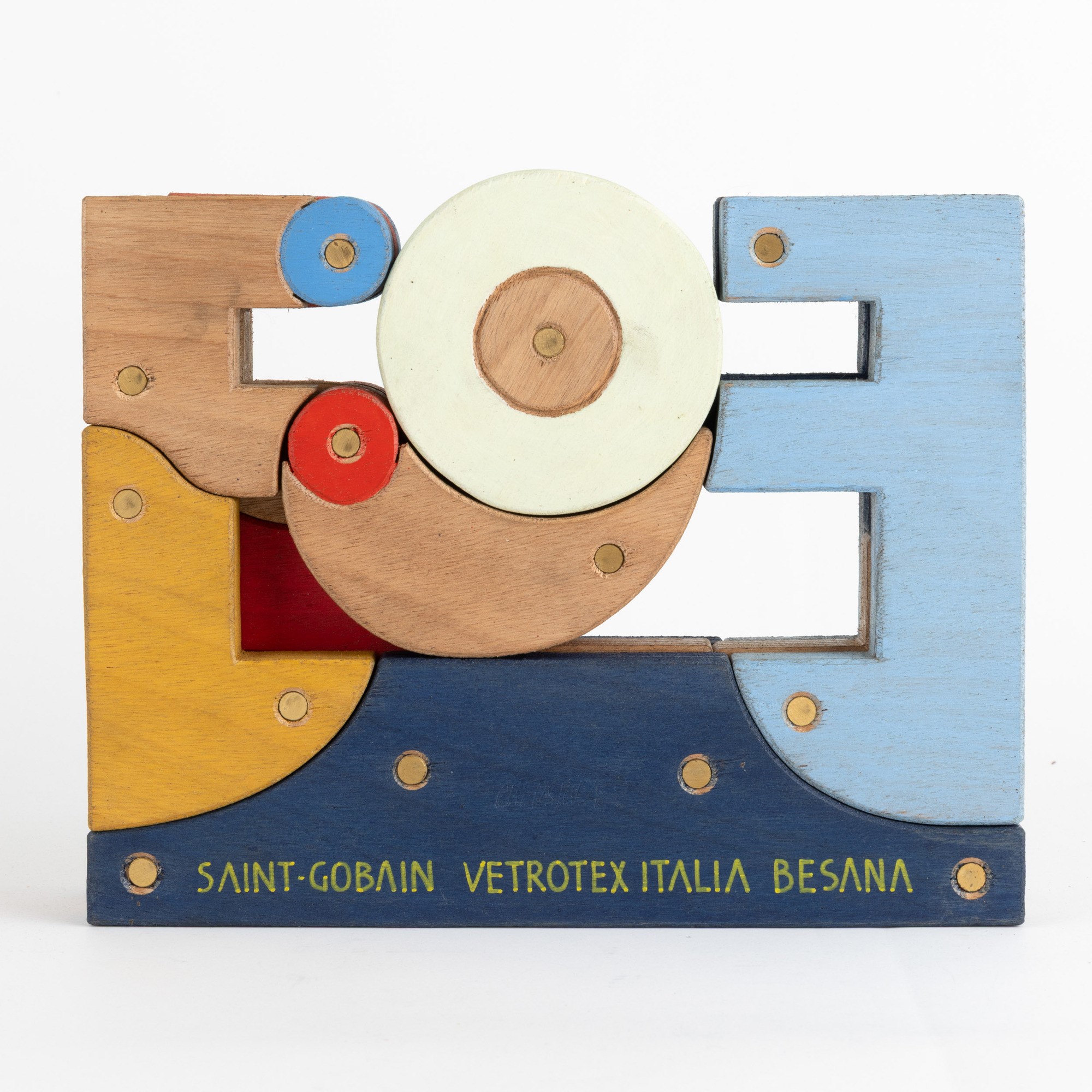Bruno Chersicla - Senza titolo (scultura in legno colorato con scatola originale)