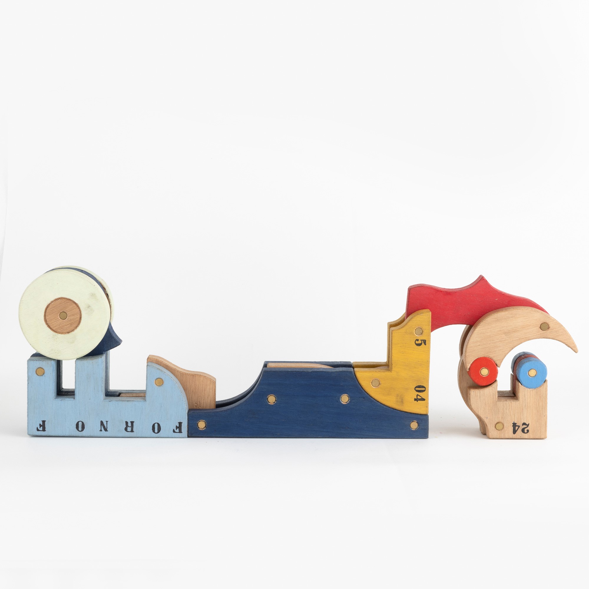 Bruno Chersicla - Senza titolo (scultura in legno colorato con scatola originale)