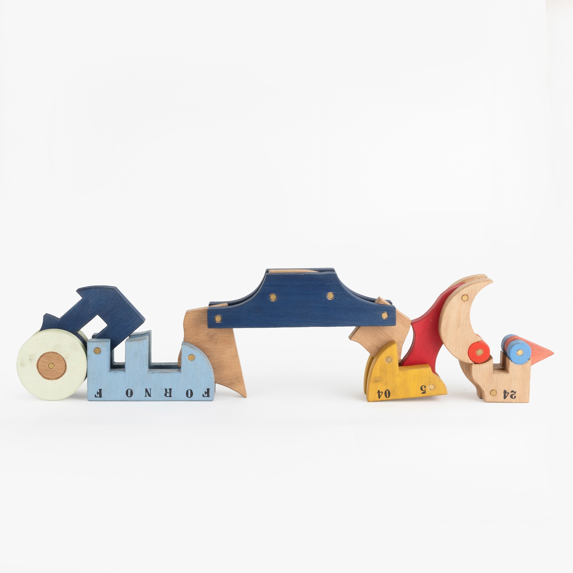 Bruno Chersicla - Senza titolo (scultura in legno colorato con scatola originale)
