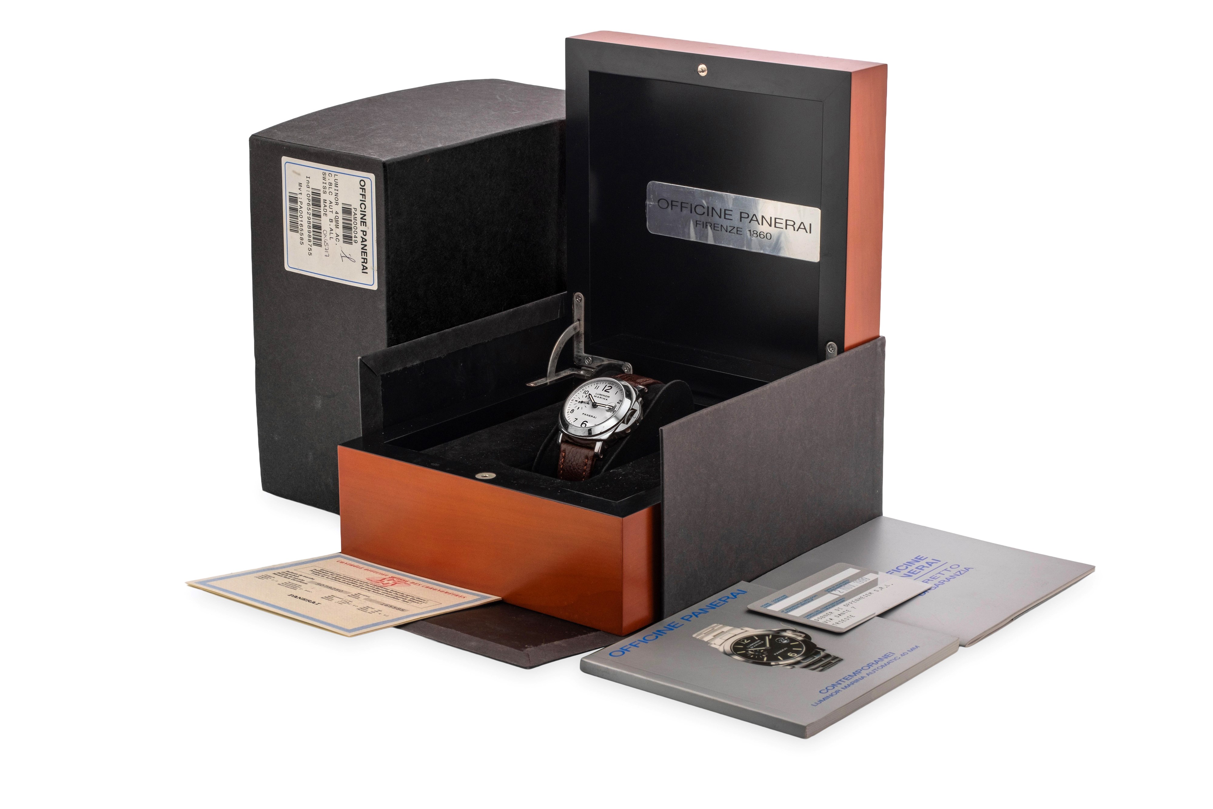 Officine Panerai - Luminor Marina in acciaio con quadrante bianco, datario e piccoli secondi