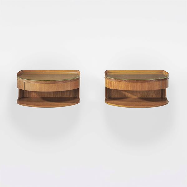 Two wall-bedside tables