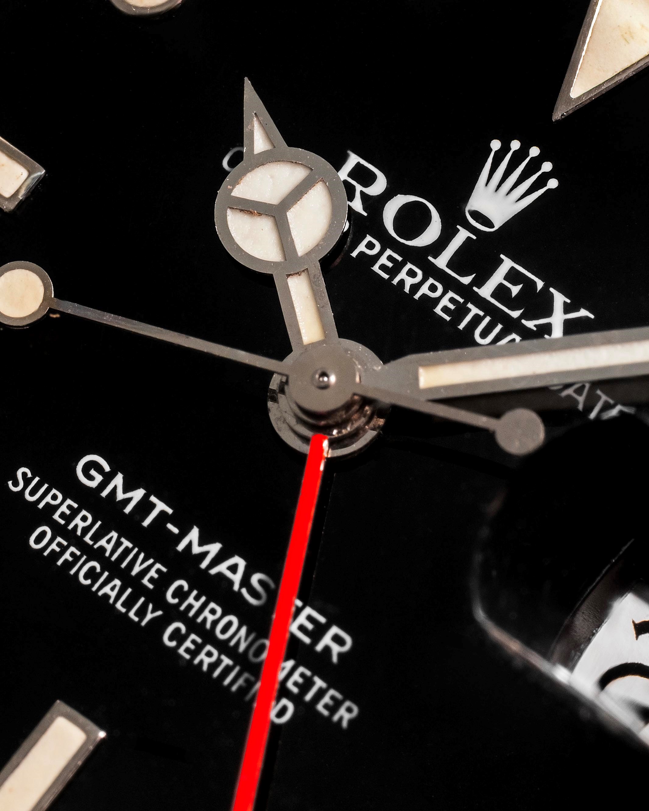 Rolex - GMT-Master ref. 16750 “Pepsi”, acciaio, quadrante nero glossy con lancette Mercedes, ca. ...