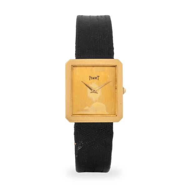 Piaget - Protocole ref. 9154 in oro giallo 18k, quadrante champagne Godronnè con lancette Dauphine, circa 1980