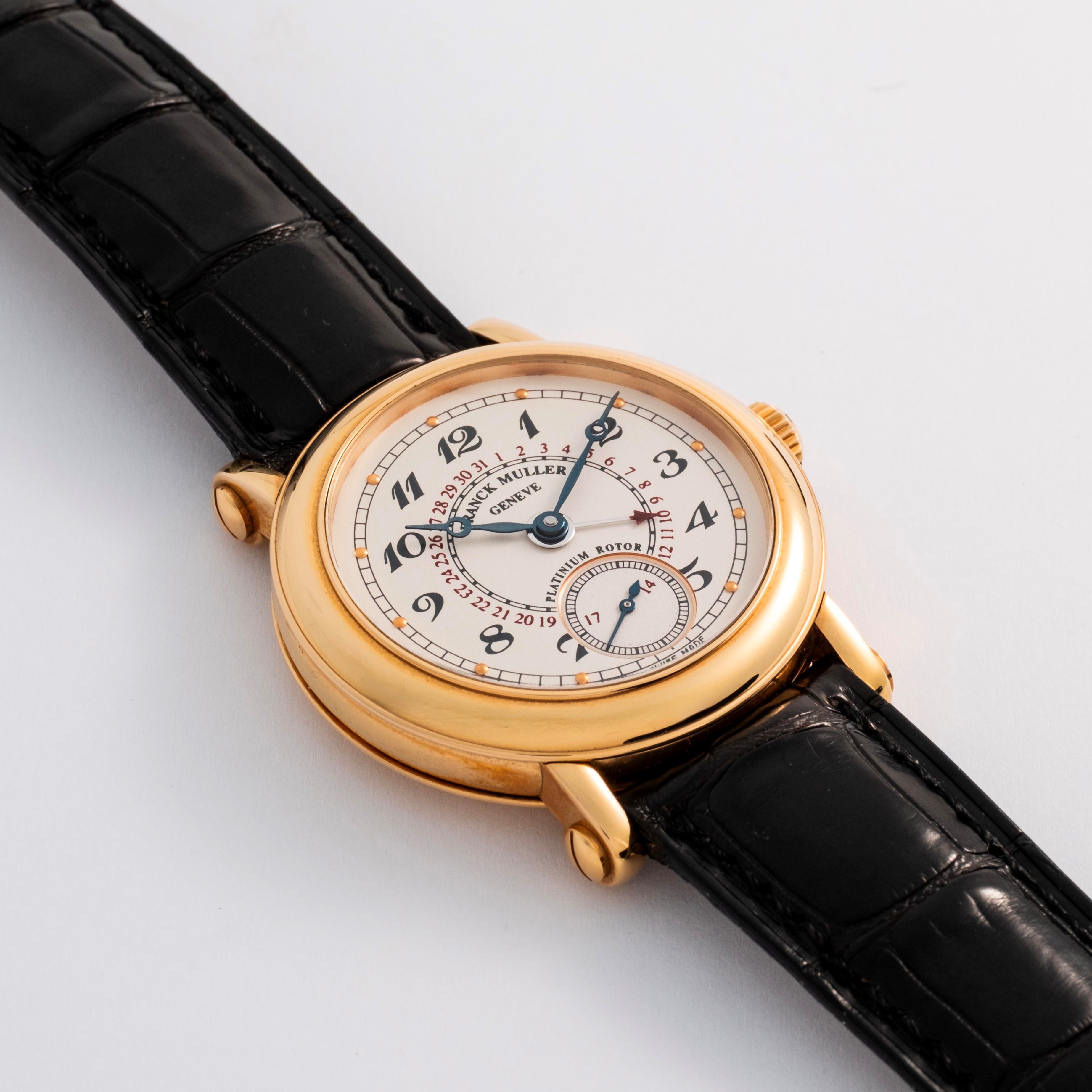 Franck Muller - Date Ref. 3801 S6 Q in oro giallo 18k con quadrante bianco e datario a lancetta, ...