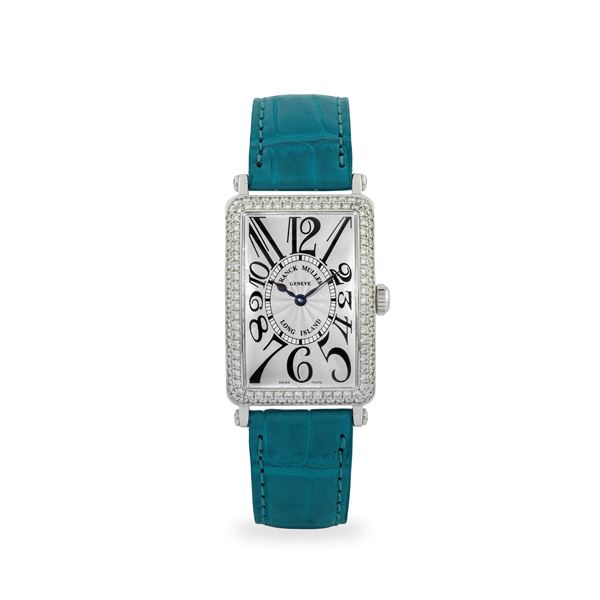 Long Island ref. 950 QZ D in oro bianco 18k e brillanti, quadrante argentè Guillochè, circa 1980