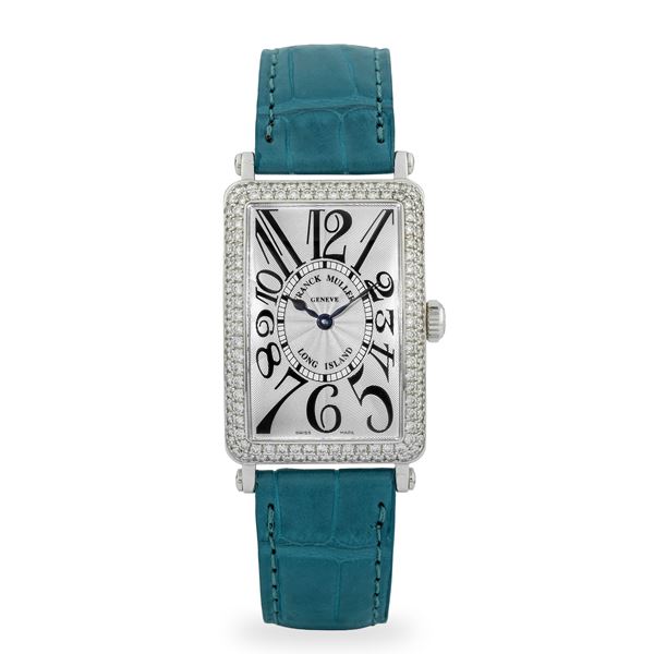 Franck Muller - Long Island ref. 950 QZ D in oro bianco 18k e brillanti, quadrante argentè Guillochè, circa 1980