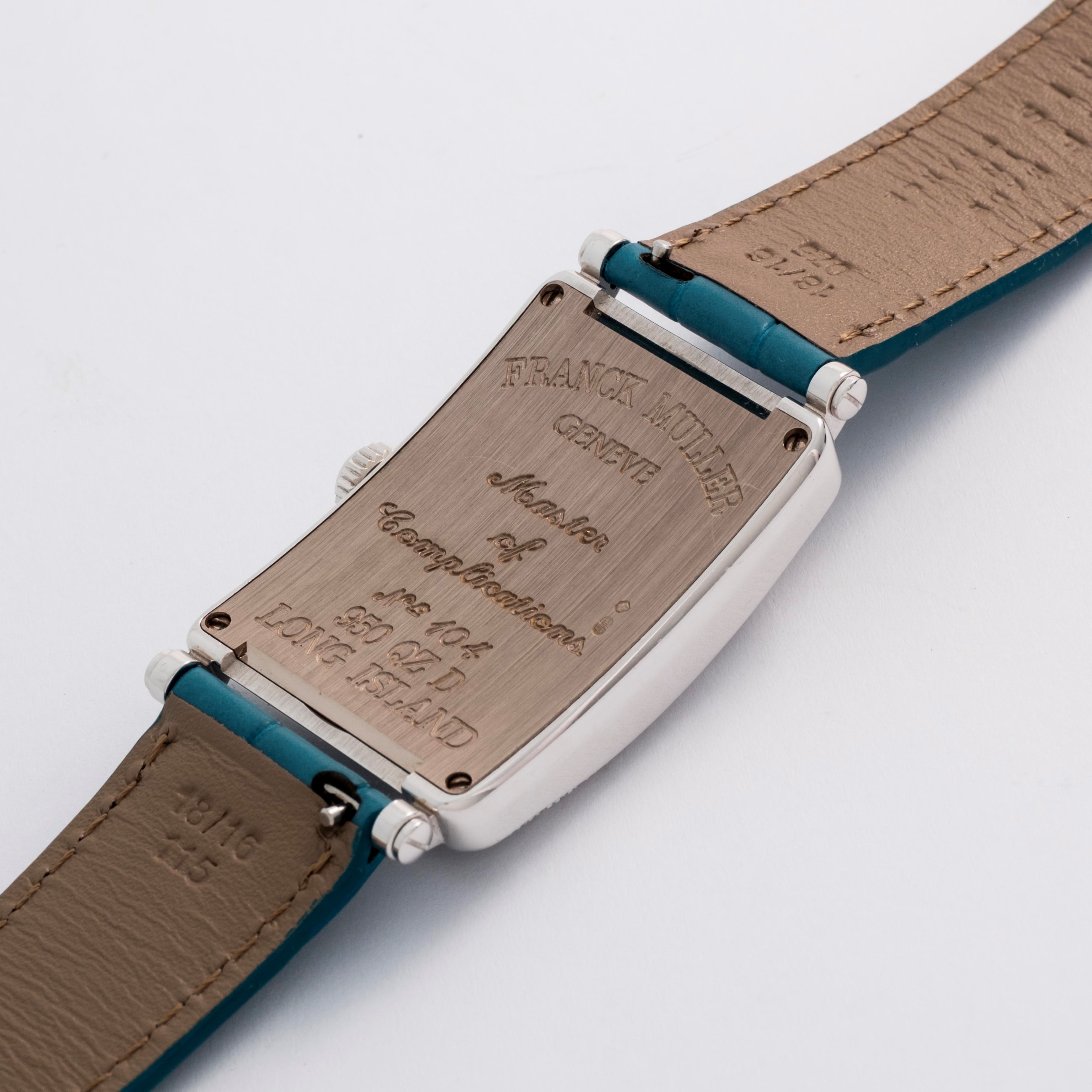 Franck Muller - Long Island ref. 950 QZ D in oro bianco 18k con quadrante argentè guilloché, circ...