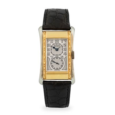 Prince ref. 971 in oro giallo 18k e acciaio con quadrante argentè bitonale