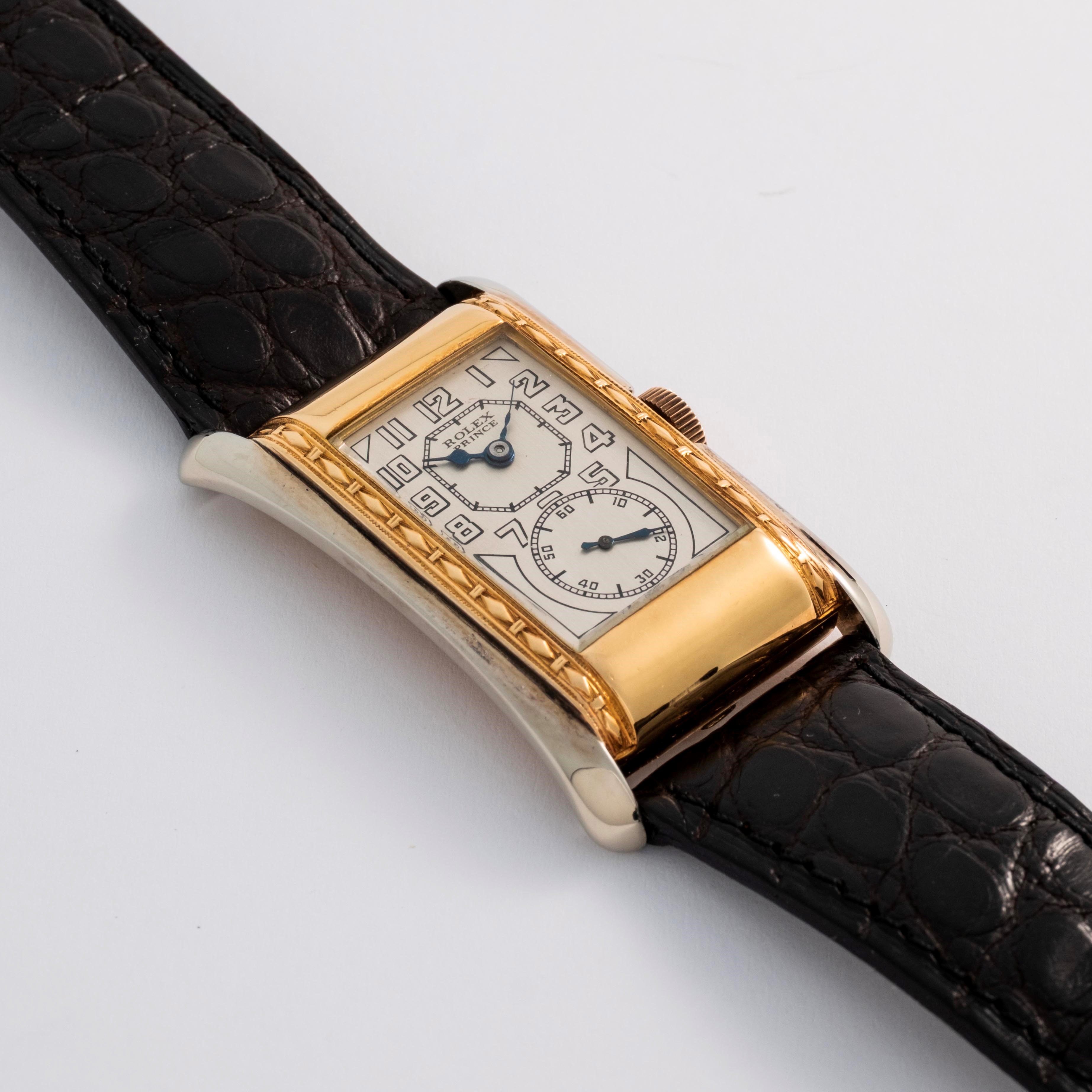 Rolex - Prince ref. 971 in oro giallo 18k e acciaio con quadrante argentè bitonale