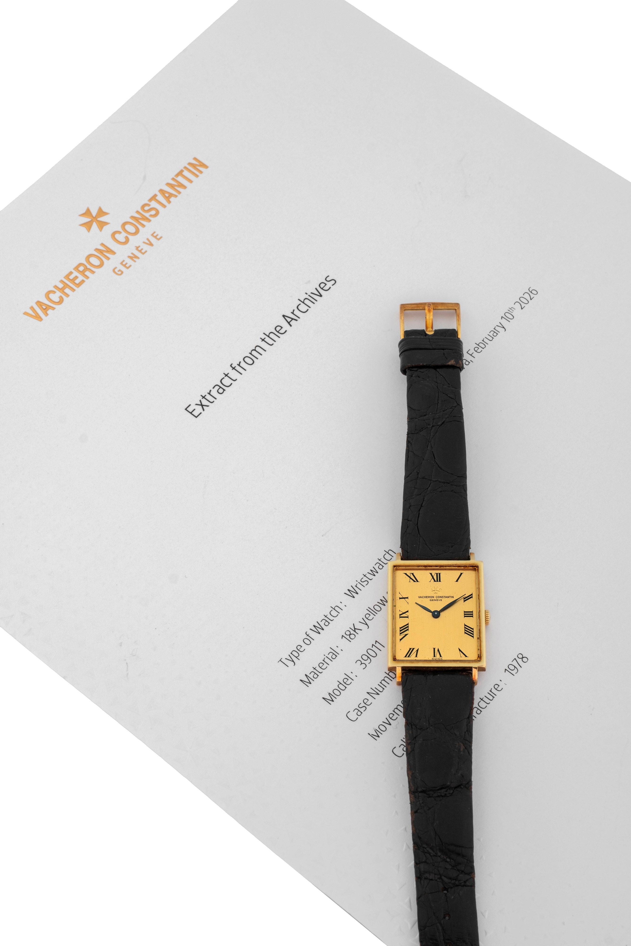 Vacheron & Constantin - Orologio da polso ref. 39011 in oro giallo 18k, quadrante champagne (circ...