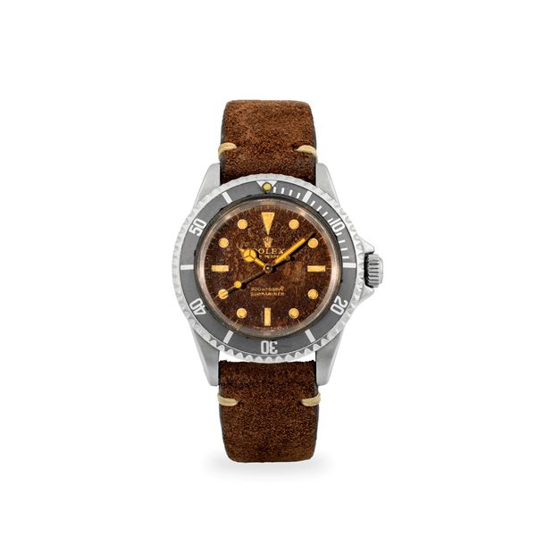 Submariner ref. 5513 Meters First in acciaio, quadrante nero gilt 