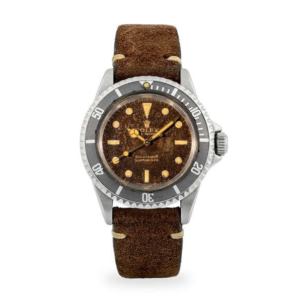Rolex - Submariner ref. 5513 Meters First in acciaio, quadrante nero gilt "Tropical" "Pallettoni" con minuteria aperta, circa 1967