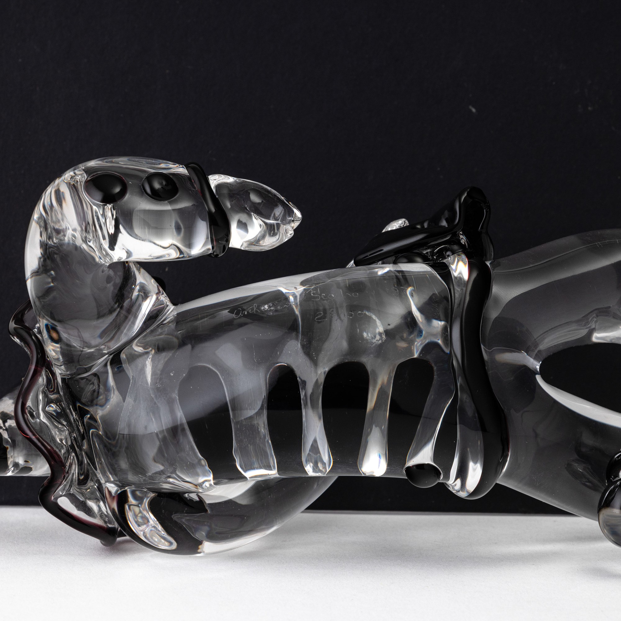 Archimede Seguso - Murano 1971 — scultura in vetro pesante con applicazioni in ametista scuro