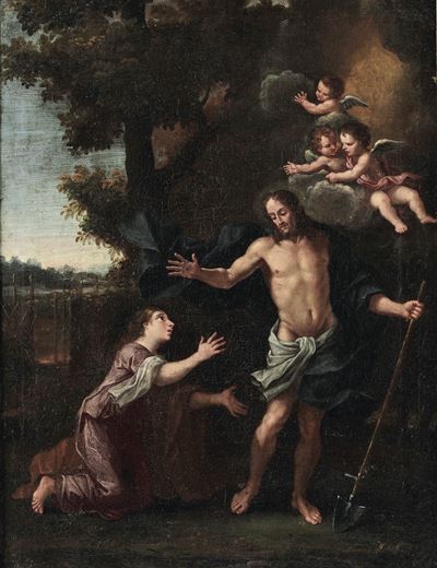 Cristo ortolano e la Maddalena, olio su tela