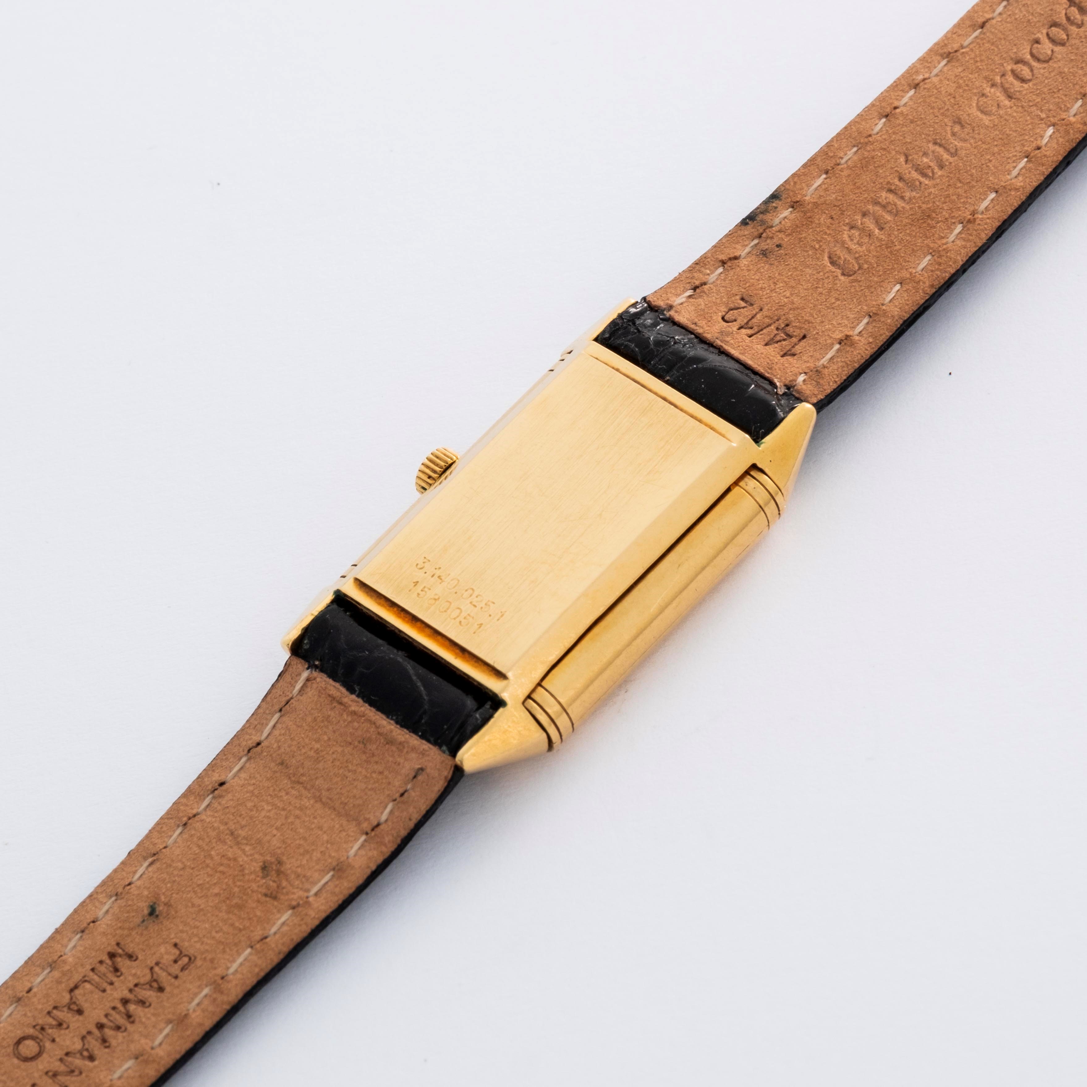 Jaeger-lecoultre - Reverso in oro giallo 18k con quadrante champagne e numeri arabi (circa 1990)
