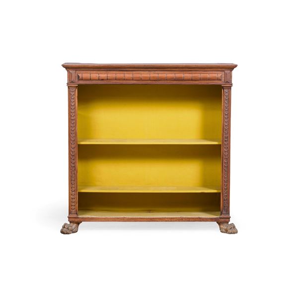 Libreria in legno intagliato, XX secolo