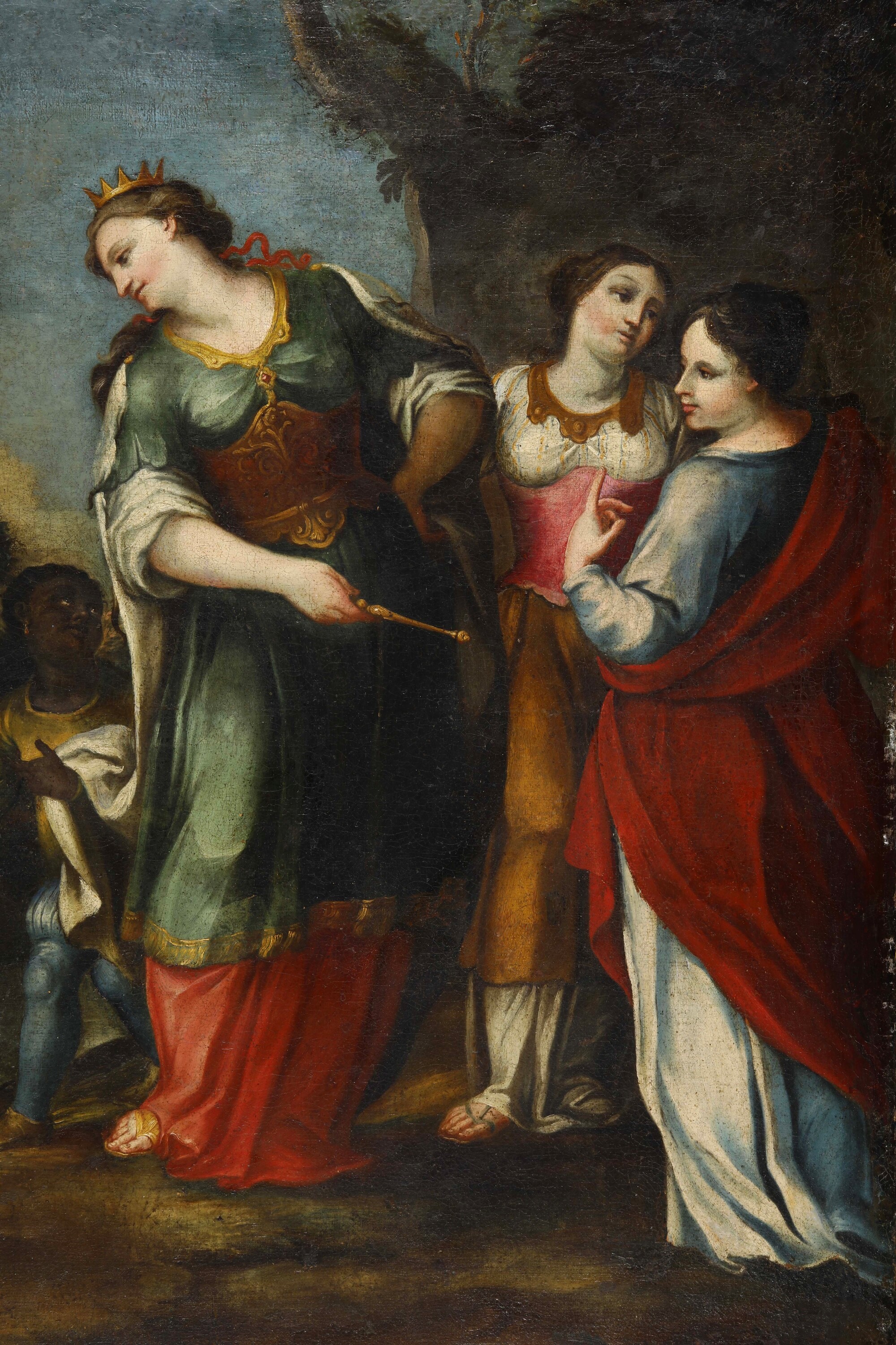 Scuola genovese (XVIII secolo), Mosè salvato dalle acque, olio su tela