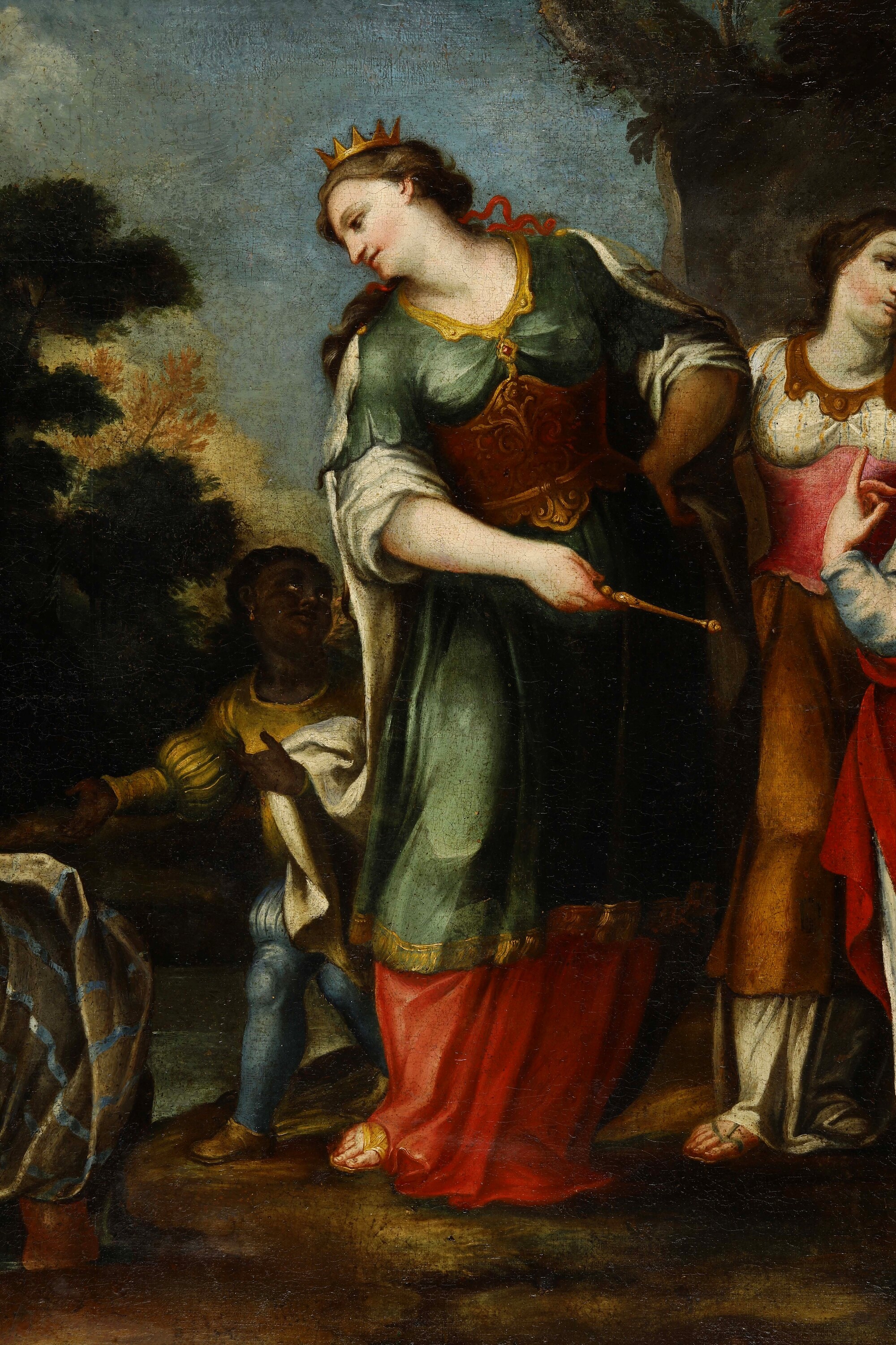 Scuola genovese (XVIII secolo), Mosè salvato dalle acque, olio su tela