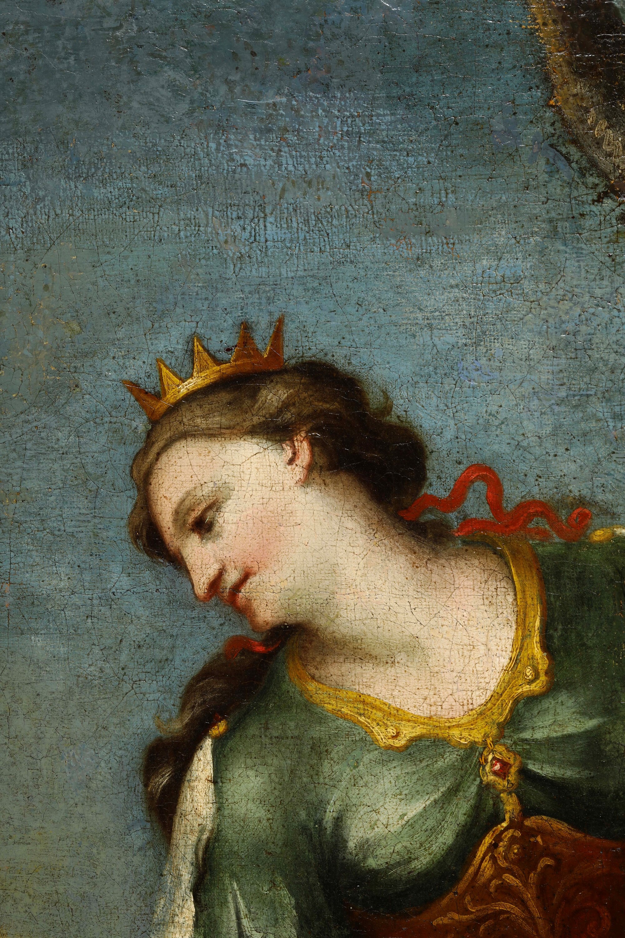 Scuola genovese (XVIII secolo), Mosè salvato dalle acque, olio su tela