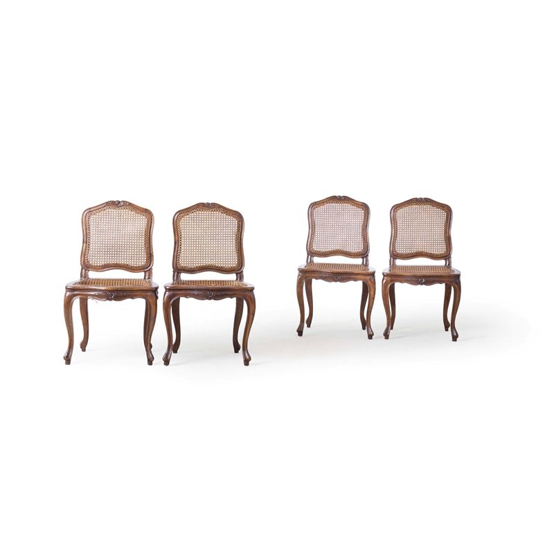 Quattro sedie in stile Luigi XV  - Auction Antiques - Cambi Casa d'Aste
