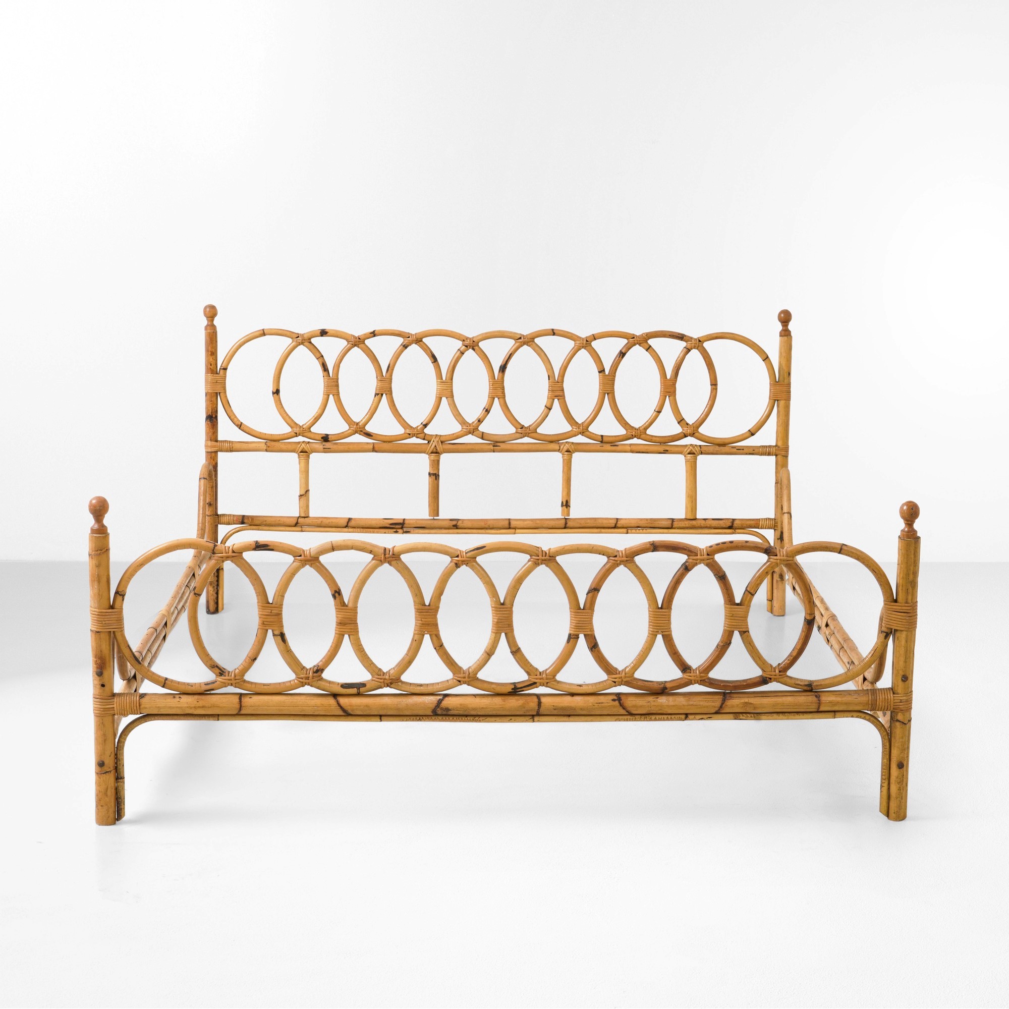 Struttura in bambù e vimini per letto, Produzione italiana, ca. 1960