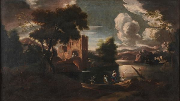 Scuola genovese del XVIII secolo Fuga in Egitto