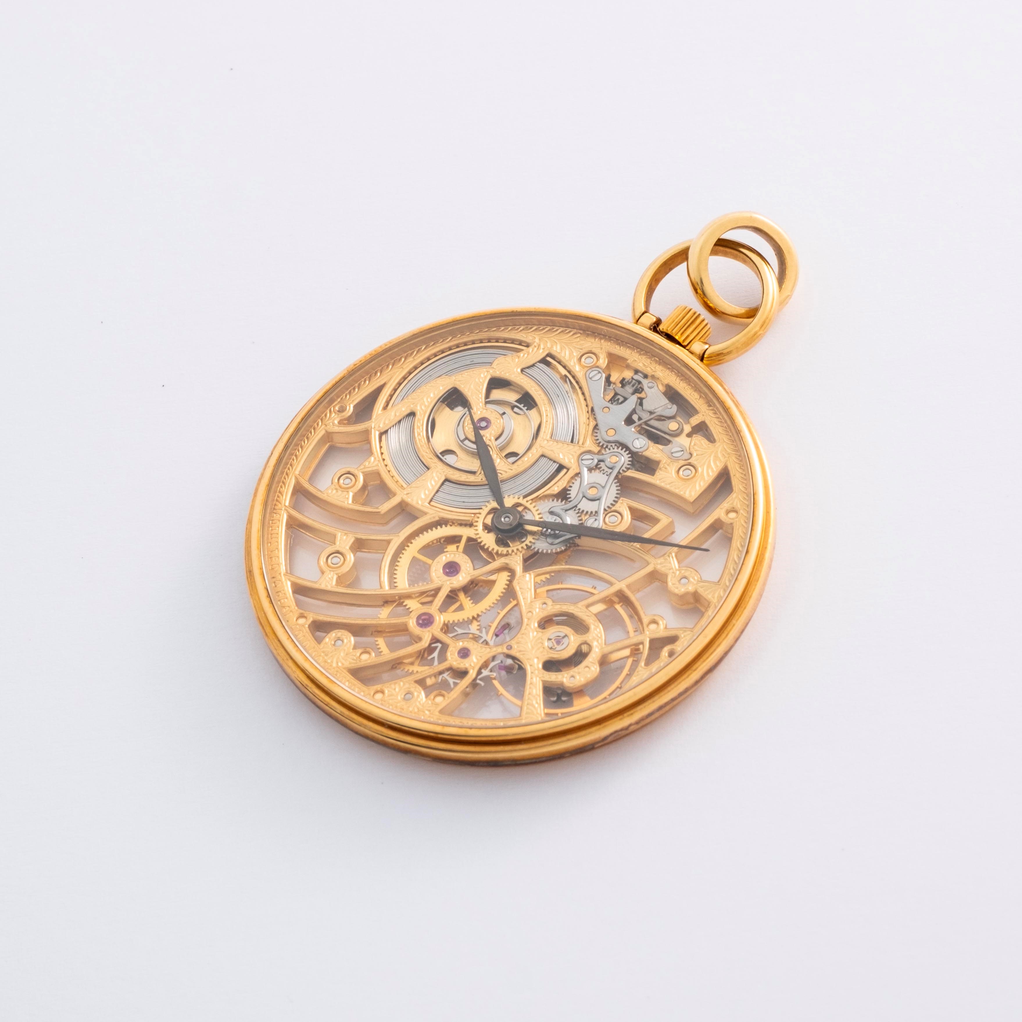 Audemars Piguet - Orologio da tasca ref. 35792 in oro giallo 18k con quadrante scheletrato