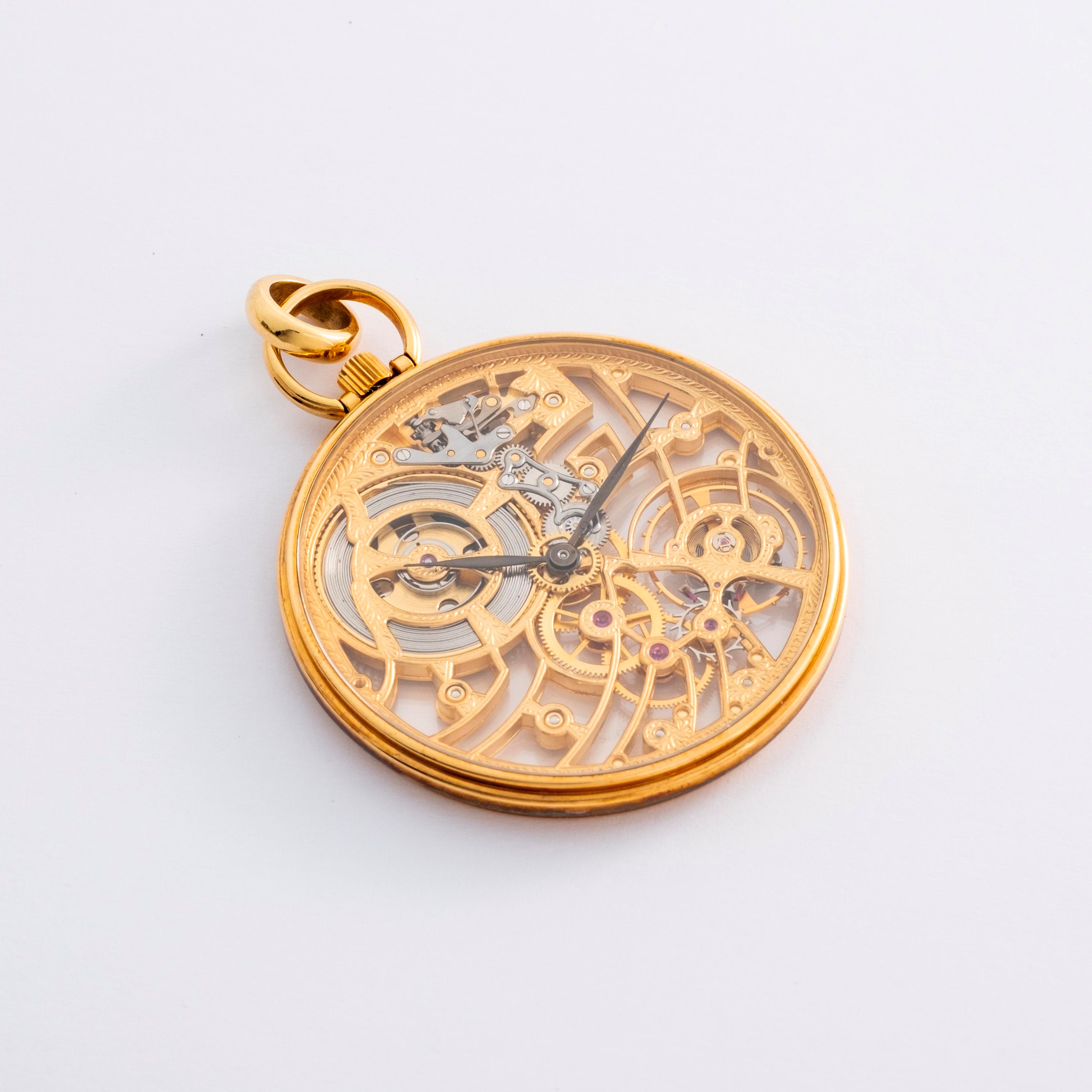 Audemars Piguet - Orologio da tasca ref. 35792 in oro giallo 18k con quadrante scheletrato