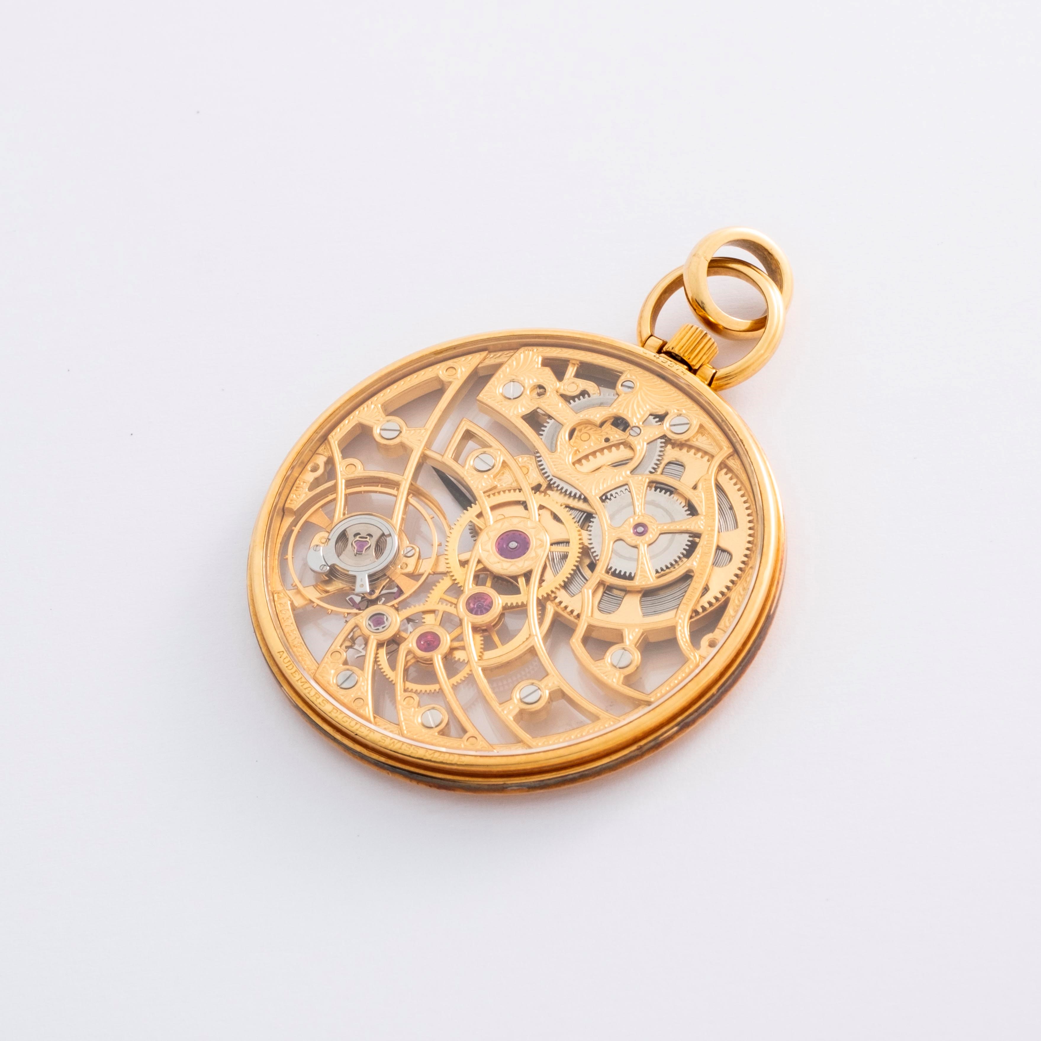 Audemars Piguet - Orologio da tasca ref. 35792 in oro giallo 18k con quadrante scheletrato